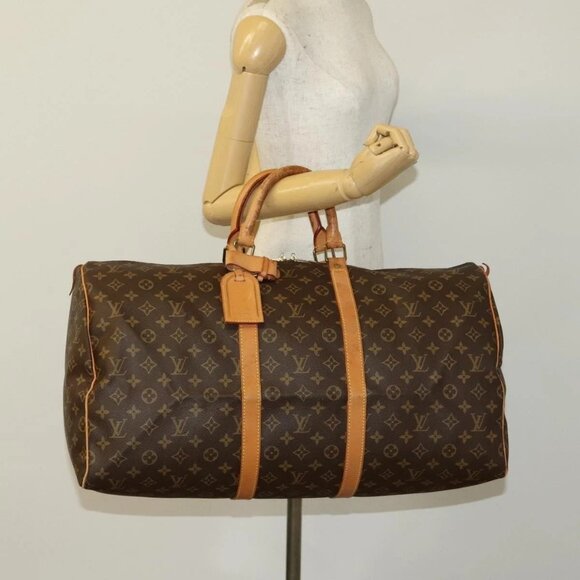 LOUIS VUITTON Monogram Keepall 55 Boston Bag M41424 LV Auth ar13732 - Picture 3 of 16